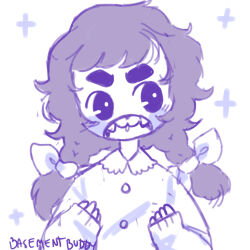 Rule 34 | basement buddy, bow, highres, purple bow, purple eyes, purple hair