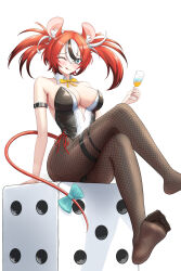1girl :q absurdres almonxtea animal_ears bare_shoulders black_hair black_leotard black_pantyhose blue_eyes bow bowtie breasts bright_pupils cleavage colored_tips commentary crossed_bangs crossed_legs cup cutout_above_navel detached_collar dice_hair_ornament double-parted_bangs feet fishnet_pantyhose fishnets full_body hair_between_eyes hair_ornament hakos_baelz highleg highleg_leotard highres holding holding_cup hololive hololive_english large_breasts leotard looking_at_viewer mouse_ears mouse_girl mouse_tail multicolored_hair multicolored_leotard pantyhose playboy_bunny red_hair side-tie_leotard simple_background sitting soles solo strapless strapless_leotard streaked_hair tail tail_bow tail_ornament thigh_strap tongue tongue_out twintails two-tone_leotard uneven_twintails virtual_youtuber white_background white_hair white_leotard white_pupils