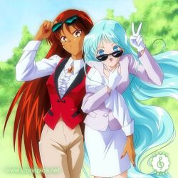 Rule 34 | 2girls, bishoujo senshi sailor moon, looking at viewer, multiple girls, nail polish, sailor aluminum seiren, sailor lead crow, tagme, v, yuri