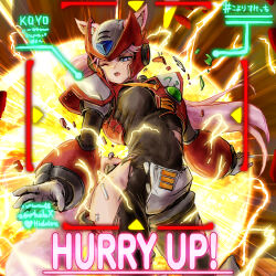 animal_ears armor black_bodysuit blue_eyes bodysuit breasts broken_armor commentary_request cosplay cowboy_shot explosion hakui_koyori helmet highres hololive long_hair medium_breasts mega_man_(series) mega_man_x_(series) mixed-language_text nymph_rhythm one_eye_closed panther_ears panther_girl panther_tail pink_hair pink_tail red_armor red_helmet tail translation_request virtual_youtuber zero_(mega_man) zero_(mega_man)_(cosplay)
