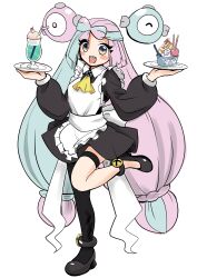 Rule 34 | absurdres, alternate costume, enmaided, highres, iono (pokemon), long hair, low-tied long hair, maid, nintendo, pink eyes, pink hair, pokemon, pokemon sv, poyoxis, solo