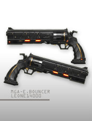 cyberpunk gradient_background gun handgun highres no_humans original revolver spark621 weapon weapon_focus white_background