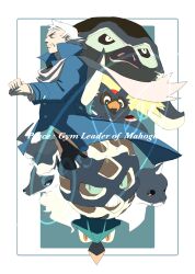 Rule 34 | 1boy, absurdres, alolan form, alolan ninetales, articuno, blue coat, border, brown eyes, buttons, cccacademia, character name, closed mouth, coat, delibird, dewgong, frown, gen 1 pokemon, gen 2 pokemon, gen 3 pokemon, gen 4 pokemon, gen 7 pokemon, glalie, highres, legendary pokemon, male focus, mamoswine, mixed-language commentary, nintendo, own hands together, pokemon, pokemon (creature), pokemon hgss, popped collar, pryce (pokemon), scarf, short hair, signature, white border, white hair, white scarf