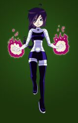 absurdres blackfire blue_eyes cosplay dc_comics highres purple_hair supervillain szmitten teen_titans thigh_high_boots zone-tan