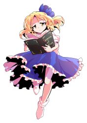 Rule 34 | 1girl, alice margatroid, alice margatroid (pc-98), alphes (style), bare arms, blonde hair, blue hairband, blue ribbon, blue skirt, bobby socks, book, commentary request, dairi, frilled skirt, frills, full body, grimoire of alice, hair between eyes, hairband, holding, holding book, large variant set, leg up, open book, parody, parted bangs, puffy short sleeves, puffy sleeves, ribbon, shirt, short hair, short sleeves, skirt, socks, solo, style parody, tachi-e, touhou, touhou (pc-98), transparent background, variant set, white shirt, white socks