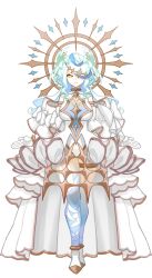 1girl absurdres blue_hair bow breasts closed_mouth collarbone crinoline dress full_body gloves hair_over_one_eye halo halo_behind_head highres multicolored_hair official_art shoes simple_background smile solo sparkle_kirara_(vtuber) standing streaked_hair tachi-e transparent_background vebop_project virtual_youtuber white_bow white_gloves white_shoes yellow_eyes yuuki_(irodo_rhythm)