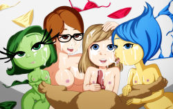 4girls bestiality bikini unworn_bikini blonde_hair blue_bikini blue_eyes blue_hair blush breasts brown_eyes brown_hair cleavage closed_mouth unworn_clothes colored_skin cum cum_on_body cum_on_hair cum_on_upper_body dog eyebrows eyelashes facial flat_chest glasses green_eyes green_hair green_skin groin hand_on_another&#039;s_head highres inside_out jill_andersen joy large_breasts legs_together lips loli looking_at_viewer micro_bikini multiple_girls nipples nose nude open_mouth penis pov pussy red_bikini riley_andersen short_hair side-tie_bikini_bottom sitting small_breasts smile swept_bangs swimsuit teeth thigh_gap tongue tongue_out untied_bikini upper_teeth_only yellow_bikini yellow_skin