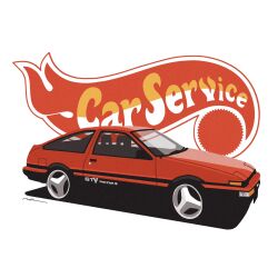 car commentary highres hot_wheels logo_parody motor_vehicle no_humans original red_car shadow signature symbol-only_commentary toyota toyota_sprinter_trueno vehicle_focus wang-tang_(_lose_control) white_background