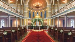 Rule 34 | arch, bouquet, candelabra, candlestand, chandelier, flower, hanging light, highres, indoors, no humans, non-web source, official art, our life, our life: beginnings and always, pew, poppy (flower), railing, red carpet, scenery, synagogue, temple, tile floor, tiles, variant set, wedding arch, white flower, window