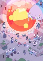 6+boys 6+girls ^_^ aisa_(one_piece) amazon_(one_piece) animal antennae antlers armor arms_up artist_name bald bandages barrel beard beret blonde_hair blue_hoodie braham_(one_piece) closed_eyes cloud_wolf_(one_piece) commentary conis_(one_piece) cup curly_eyebrows dancing double_bun earrings facial_hair fangs fire gan_fall green_hair hair_bun hat highres holding holding_cup hood hoodie horns isometric jewelry kamakiri_(one_piece) laki_(one_piece) long_nose lv5plant marilyn_(one_piece) mckinley_(one_piece) medium_hair monkey_d._luffy multiple_boys multiple_girls nami_(one_piece) nami_(one_piece)_(skypiea) nico_robin nico_robin_(skypiea) nola_(one_piece) old old_man one_piece pagaya ponytail reindeer_antlers roronoa_zoro sanji_(one_piece) shandia_chief short_hair smile smoke snake straw_hat straw_hat_pirates tony_tony_chopper twintails usopp white_hair white_wings wings wolf wyper_(one_piece)