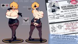 backboob breasts character_profile covering_breasts covering_privates highres keiko_(sachiko_shirayuki) large_breasts pantyhose reference_sheet sachiko_shirayuki topless_female torn_clothes torn_legwear torn_pantyhose
