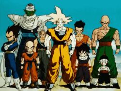 animated animated_gif anime_screenshot aura chaozu dragon_ball dragonball_z energy henshin impact_frame kuririn male_focus multiple_boys piccolo powering_up serious son_gohan son_goku super_saiyan tenshinhan transformation trunks_(dragon_ball) trunks_(future)_(dragon_ball) vegeta yamcha