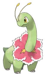 absurdres antennae closed_mouth full_body gen_2_pokemon highres meganium nintendo no_humans nostrils official_art pokemon pokemon_(creature) pokemon_focus pokemon_hgss smile solo sugimori_ken third-party_source transparent_background yellow_eyes