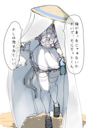 1girl agnes_tachyon_(umamusume) animal_ears blush bow bowtie brown_hair frilled_skirt frills hair_between_eyes highres horse_ears horse_girl horse_tail ichimegasa kandench29 medium_hair parted_lips pink_bow pink_bowtie puffy_short_sleeves puffy_sleeves purple_shirt purple_skirt purple_trim red_eyes sailor_collar school_uniform shirt shirt_tucked_in short_sleeves skirt solo speech_bubble standing tail thighhighs tracen_school_uniform translation_request umamusume veil white_background white_sailor_collar white_veil zettai_ryouiki