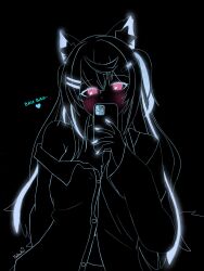 1girl cellphone fuwawa_abyssgard highres hololive hololive_english long_hair phone smartphone virtual_youtuber