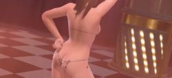 1girl 3d animated animated_gif ass ass_shake bikini breasts butt_crack dancer dancing dead_or_alive dead_or_alive_xtreme_3_fortune female_focus hitomi_(doa) indoors large_breasts micro_bikini screencap solo stripper swimsuit thong_bikini venus_bikini