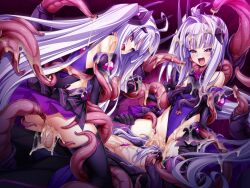 Rule 34 | 1boy, 2girls, :d, ahegao, ahoge, amakubo kaede, amakubo yuri, anal, ass, bisexual female, blush, breasts, bukkake, censored, clothing aside, corruption, cowgirl position, cum, cum in pussy, cum on body, cum on clothes, cum on hair, cum overflow, cunnilingus, dark persona, double penetration, elbow gloves, facial, ffm threesome, game cg, girl on top, gloves, group sex, hetero, inoino, kouyoku senki exs-tia, large variant set, layered skirt, leotard, leotard aside, long hair, magical girl, mosaic censoring, multiple girls, nipples, non-web source, official art, open mouth, oral, penis, purple background, purple eyes, purple hair, pussy, red eyes, rextia lili, rextia mei, sex, shihou souma, shimaidon (sex), showgirl skirt, siblings, sisters, sitting, sitting on face, sitting on person, skirt, small breasts, smile, straddling, tentacle sex, tentacles, thighhighs, threesome, twintails, vaginal, variant set, very long hair