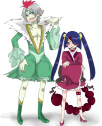 00s 1boy 1girl adiane bad_id bad_pixiv_id blue_hair child cytomander eyepatch siroringo tail tattoo tengen_toppa_gurren_lagann twintails aged_down