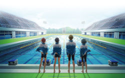 Rule 34 | 4boys, high speed!, highres, kirishima ikuya, male focus, multiple boys, nanase haruka (free!), nishiya futoshi, official art, shiina asahi, tachibana makoto, tagme