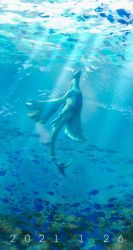 absurdres blue_theme closed_mouth commentary_request creatures_(company) dated fish game_freak gen_2_pokemon highres legendary_pokemon light_rays lugia nintendo no_humans pokemon pokemon_(creature) school_of_fish shank solo toes underwater