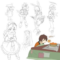 6+girls :3 :d absurdres animal_ears apple arm_warmers arms_at_sides arms_behind_back arms_up asymmetrical_legwear backpack badge bag bare_shoulders basket belt_chain blank_speech_bubble blue_archive blunt_bangs bow brown_hair button_badge cat_ears cat_girl character_request clothing_cutout collarbone collared_shirt commentary copyright_request cross-section curtained_hair detached_collar detached_sleeves dot_nose double-parted_bangs drawstring dress drooling english_commentary eyebrows_hidden_by_hair fang flat_chest flipped_hair food frilled_gloves frilled_shirt_collar frilled_skirt frilled_thigh_strap frills from_side fruit fur-trimmed_sleeves fur_trim furrowed_brow garter_straps glasses gloves greyscale hair_bow hair_ornament hairpin half-closed_eyes halo hand_in_pocket hands_on_own_thighs hands_up hat head_tilt hello_kitty hello_kitty_(character) high_heels highres holding holding_food holding_fruit holding_knife holding_phone hood hood_down hoodie hungry invisible_chair invisible_floor jiryu50610218 jitome kneehighs knees_together_feet_apart knife kotatsu leaning_forward legs_apart leotard lineart long_eyelashes long_hair long_sleeves looking_at_food looking_at_object looking_at_viewer looking_down looking_to_the_side loose_socks low-tied_medium_hair low_wings maid maid_headdress messy_hair monochrome multiple_girls multiple_hair_bows multiple_hairpins narrowed_eyes navel navel_cutout neckerchief necktie open_mouth orange_(fruit) orange_robe outstretched_arms own_hands_together parted_bangs parted_lips patch peanut_mouth peeling phone platform_sandals pouch print_shoes puffy_long_sleeves puffy_sleeves rabbit_ears rabbit_girl raised_eyebrows raised_inner_eyebrows rectangular_eyewear robe sailor_collar sandals sanrio shirt shoes short_dress short_hair short_sleeves short_twintails shorts shoulder_patch sidelocks simple_background sitting sketch skirt sleeveless sleeveless_dress sleeveless_shirt sleeves_past_fingers sleeves_past_wrists slippers smile smug sneakers socks speech_bubble squeans squinting standing star_(symbol) star_print studded_choker sweat sweatdrop table tearing_up teeth thick_eyelashes thigh_pouch thigh_strap thighhighs thinking torn_clothes torn_socks translation_request twintails upper_teeth_only very_long_hair visor_cap wavy_hair white_background white_shirt wide_sleeves wing_collar wings