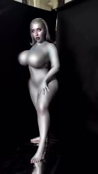 Rule 34 | 1girl, all fours, animated, ass, audible music, barefoot, bishoujomom, bodypaint, breasts, censored, censored nipples, close-up, cosplay, curvy, dancing, fantastic four, grey hair, highres, kneeling, large breasts, long hair, makeup, marvel, marvel cinematic universe, multiple views, navel, open mouth, parted lips, photo (medium), real life, revealing clothes, shiny skin, silver skin, silver surfer (shalla-bal), silver surfer (shalla-bal) (cosplay), sound, squatting, standing, tagme, turnaround, video, wide hips