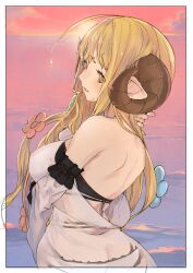 1girl anila_(granblue_fantasy) ass bikini blonde_hair butt_crack granblue_fantasy highres masato_(mirai_koubou) ocean swimsuit tagme water
