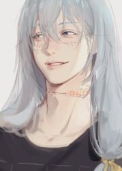 1boy bandaid bandaid_on_neck blue_eyes blue_hair eyelashes heart heart_print heterochromia jujutsu_kaisen long_hair low-tied_long_hair mahito_(jujutsu_kaisen) male_focus nonockha parted_lips smile solo stitched_arm stitched_face stitched_neck stitches yellow_eyes