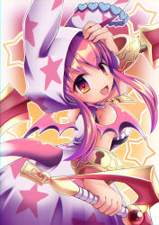 Rule 34 | 1girl, bat wings, bracelet, breasts, dress, emil chronicle online, from behind, highres, holding, holding weapon, jewelry, looking back, medium breasts, mitama nanai, open mouth, pink hair, pink wings, rabbit ear headwear, red eyes, weapon, white dress, wings, yupi828