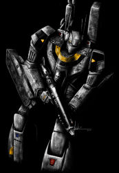 2017 absurdres angar2 choujikuu_yousai_macross commentary damaged darkness dated dirty energy_cannon english_commentary gunpod highres jolly_roger logo machinery macross macross:_do_you_remember_love? mecha missile_pod realistic robot robotech roy_focker science_fiction signature skull solo space u.n._spacy variable_fighter vf-1 vf-1_strike vf-1s