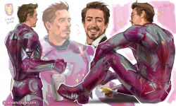 Rule 34 | 1boy, arc reactor, armor, artist name, back, black-framed eyewear, black necktie, blood, blood on face, brown eyes, brown hair, burger, clenched hand, closed mouth, collared shirt, cowboy shot, cup, disposable cup, drinking straw, facial hair, facing away, food, french-unicorn, full armor, full body, glasses, grey armor, hand up, highres, injury, iron man, iron man (series), looking at viewer, marvel, marvel cinematic universe, multiple views, necktie, notice lines, power armor, purple armor, shadow, shirt, short hair, simple background, sitting, smile, sparkle, standing, superhero costume, teeth, tony stark, two-tone armor, upper body, wcdonald&#039;s, white background, white shirt