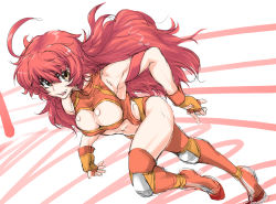 1girl breasts large_breasts red_hair shishidou_rena wrestle_angels wrestle_angels_survivor wrestler wrestling_ring