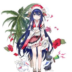 1girl blue_eyes japanese_clothes long_hair moon_(ornament) popuru rabbit tsukuyomi_(uchihime) uchi_no_hime-sama_ga_ichiban_kawaii very_long_hair