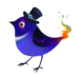 alternate_form bird black_hat blue_fur claws commentary english_commentary fire goggles goggles_on_headwear hat one_piece pikaole profile sabo_(one_piece)