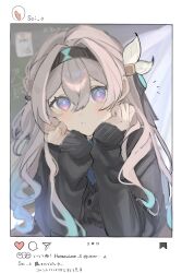 Rule 34 | 1girl, aroha252538, black hairband, black ribbon, black sleeves, black sweater, blue pupils, blush, buttons, desk, firefly (honkai: star rail), gradient hair, grey hair, hair between eyes, hair ornament, hair ribbon, hairband, hands on own face, highres, honkai: star rail, honkai (series), long hair, long sleeves, multicolored eyes, multicolored hair, notice lines, on desk, open mouth, ribbon, sitting, solo, sweater, teeth, two-tone eyes