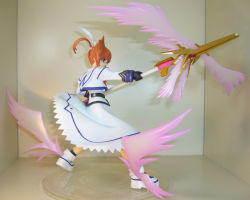 00s 1girl bow energy_wings female_focus figure fingerless_gloves gloves lyrical_nanoha magazine_(weapon) magic_circle magical_girl mahou_shoujo_lyrical_nanoha mahou_shoujo_lyrical_nanoha_a&#039;s octagram photo_(medium) purple_eyes raising_heart raising_heart_(exelion_mode) red_bow red_hair shoes solo takamachi_nanoha takamachi_nanoha_(sacred_mode) twintails white_devil winged_boots wings