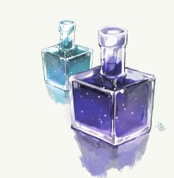 Rule 34 | bottle, commentary request, cube, glass, highres, no humans, object focus, original, shadow, signature, simple background, still life, white background, yamabuki (haruirokerria)