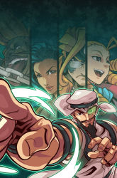 beard birdie_(street_fighter) capcom charlie_nash edwin_huang facial_hair jafar kanzuki_karin laura_matsuda looking_at_viewer official_art rashid_(street_fighter) scouter street_fighter street_fighter_v turban