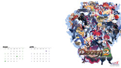 Rule 34 | 10s, 2016, 6+boys, 6+girls, adell (disgaea), age difference, ahoge, akutare (disgaea), alcohol, animal hat, animal print, anklet, april, apron, archer (disgaea), armor, baggy pants, bald, bandages, bandeau, bare shoulders, beard, beast master (disgaea), belt, belt bra, belt pouch, belt skirt, bike shorts, bird, black hair, blonde hair, blue eyes, blue hair, bracelet, brother and sister, brothers, calendar, chain, clenched teeth, collar, company name, copyright name, cow print, cowboy hat, crossed arms, cuffs, cup, demon girl, disgaea, dress, drill hair, drink, drinking glass, earrings, elder spear, etna (disgaea), everyone, facial hair, female warrior (disgaea), fire, flat chest, flonne, flonne (fallen angel), forehead jewel, fubuki (disgaea), full body, gauntlets, gem, geomancer (disgaea), goggles, goggles on head, green hair, grin, guitar, gun, gunner (disgaea), hanako (disgaea), handgun, harada takehito, hat, healer (disgaea), heavy knight (disgaea), high heels, high ponytail, high side ponytail, highres, hip vent, holding, holding weapon, hood, horns, index finger raised, instrument, jewelry, kunoichi (disgaea), laharl, logo, long hair, looking at viewer, mage (disgaea), magic, magic knight (disgaea), makai senki disgaea 2, male warrior (disgaea), march, mask, midriff, mouth mask, multiple boys, multiple girls, muscular, navel, necktie, ninja, official art, official wallpaper, one eye closed, open clothes, pants, penguin, pink hair, pointy ears, polearm, ponytail, pouch, prinny, purple hair, red eyes, red hair, red scarf, rozalin, scarf, shadow, short hair, short twintails, shorts, siblings, side ponytail, silver hair, simple background, sinner (disgaea), skull (disgaea), skull earrings, smile, spear, standing, taro (disgaea), tattoo, teeth, thief (disgaea), thighhighs, tink (disgaea), topless male, torn clothes, twin drills, twintails, very long hair, weapon, white background, wine, wine glass, yukimaru