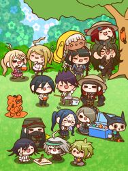 6+boys 6+girls ^^^ ^_^ absurdly_long_hair ahoge akamatsu_kaede alternate_hairstyle alternate_headwear amami_rantaro android anger_vein animal antenna_hair aqua_hat arm_behind_back arm_up bandaged_hand bandages barbed_wire barefoot beanie bear beetle belt belt_buckle black-framed_eyewear black_belt black_choker black_corset black_dress black_eyes black_footwear black_gloves black_hair black_hat black_jacket black_mask black_pants black_sailor_collar black_skirt black_socks blazer blonde_hair blue_bow blue_bowtie blue_gloves blue_hair blue_pants blue_serafuku blue_shirt blue_skirt blue_sky blunt_bangs blunt_ends blush_stickers bob_cut boots bow bowtie bracelet breasts brown_footwear brown_hair brown_hat brown_jacket brown_pants brown_suit buckle bug bush butterfly_net buttons can chabashira_tenko chibi choker cigarette closed_eyes closed_mouth coat_on_head collared_shirt commentary_request cooler corset crossed_legs danganronpa_(series) danganronpa_v3:_killing_harmony dark-skinned_female dark_skin double-breasted dress drink drink_can earrings everyone eyelashes fake_horns fingerless_gloves fist_pump floral_background flying_sweatdrops formal_clothes fortissimo frilled_dress frilled_skirt frilled_sleeves frills furrowed_brow gakuran gem_hair_ornament giving glasses gloves gokuhara_gonta green_bow green_hair green_hat green_jacket green_necktie green_pants grey_hair grey_hairband grey_socks hair_bow hair_ornament hair_over_one_eye hair_scrunchie hairband hand_net hand_on_own_chin hand_on_own_elbow hand_to_own_mouth handkerchief happy harukawa_maki hat hat_ribbon holding holding_animal holding_butterfly_net holding_drink holding_handkerchief holding_jar horned_headwear horns hoshi_ryoma hot insect bug_cage iruma_miu jacket jar jewelry k1-b0 kneehighs kneeling lace lace-trimmed_dress lace-trimmed_hairband lace_trim large_breasts leather leather_jacket lid light_blush long_dress long_hair long_skirt long_sleeves low_twintails mask medium_hair midriff miniskirt mole mole_under_eye mole_under_mouth momota_kaito monokuma mouth_hold mouth_mask multiple_belts multiple_boys multiple_bracelets multiple_girls multiple_hair_bows musical_note musical_note_hair_ornament musical_note_print navel necktie nervous_sweating no_coat no_eyewear no_jacket no_scarf no_vest o-ring oma_kokichi on_head open_belt open_mouth orange_bow orange_bowtie outdoors outstretched_arm pale_skin panicking pants peaked_cap pink_belt pink_ribbon pink_serafuku pink_skirt pinstripe_pants pinstripe_pattern plaid_clothes plaid_skirt pocket ponytail purple_hair purple_hairband purple_necktie purple_pants purple_skirt raincoat red_hair red_scrunchie red_shirt red_thighhighs ribbon round_eyewear saihara_shuichi sailor_collar school_uniform scrunchie serafuku shadow shinguji_korekiyo shirogane_tsumugi shirt shoes short_sleeves sidelocks single_ankle_cuff sitting skirt skirt_set sky sleeveless sleeveless_dress sleeves_past_wrists sleeves_rolled_up smile socks soda_can solid_oval_eyes spider_web_print spiked_hair standing standing_on_shoulder straight_hair striped_clothes striped_pants striped_shirt stud_earrings suit sun_hat sweat t-shirt thick_eyebrows thigh_belt thigh_strap thighhighs tojo_kirumi tree twintails two-tone_pants unmoving_pattern v-shaped_eyebrows very_long_hair visor_cap wavy_mouth white_belt white_bow white_bowtie white_eyes white_hair white_jacket white_pants white_sailor_collar white_shirt white_socks white_undershirt wiping_sweat yellow_raincoat yonaga_angie yumaru_(marumarumaru) yumeno_himiko zipper zipper_pull_tab