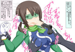1boy 1girl :&gt;= breasts brown_hair cum cum_in_mouth cum_in_nose ejaculation fellatio inu-g large_breasts long_mouth oral penis