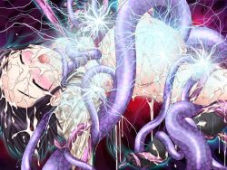 1girl aojiru cum electricity feet game_cg in&#039;youchuu in&#039;youchuu_shoku inflation large_insertion monster navel nipples nude object_insertion open_mouth pregnant rape socks stomach_bulge surprised tagme tentacles tsukishiro_kikuka
