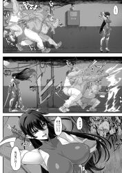 1girl absurdres breasts death highres igawa_asagi large_breasts long_hair orc shindol taimanin_(series) taimanin_asagi translation_request