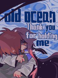 Rule 34 | 2boys, black headband, brown hair, capelet, chinese commentary, commentary request, enein rundall, english text, grey shirt, harada mutei, headband, highres, hug, long hair, long sleeves, male focus, multiple boys, pink hair, saibou shinkyoku, shirt, short hair, snowing, uto404, white capelet, white shirt, yellow eyes