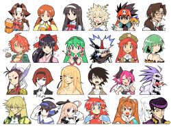 6+boys 6+girls absurdres ahoge annotation_request armor arms_up ascot bakemonogatari black_hair blonde_hair blue_headband bow braid breasts brown_hairband character_request clenched_hand closed_eyes closed_mouth commentary copyright_request crazy_diamond diamond_wa_kudakenai eiyuu_densetsu english_commentary estelle_bright glasses green_hair hair_between_eyes hair_bow hairband headband higashikata_josuke highres hong_meiling index_finger_raised itoshiki_nozomu jojo_no_kimyou_na_bouken kiss-shot_acerola-orion_heart-under-blade light_blush long_hair looking_at_viewer mail_(popful_mail) monogatari_(series) multiple_boys multiple_girls one_eye_closed open_mouth orange_hair oshino_shinobu partially_annotated pauldrons pink_hair pointy_ears popful_mail purple_eyes purple_hair red_bow red_hair red_lips sakura_taisen salute sayonara_zetsubou_sensei shinguuji_sakura short_hair shoulder_armor sleeping smile sora_no_kiseki spdcooler tohno_akiha tongue tongue_out touhou tsukihime twin_braids twintails v-shaped_eyebrows white_ascot white_headband zzz