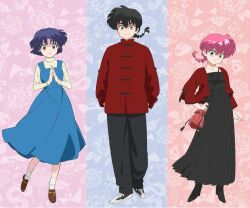 Rule 34 | braid, braided ponytail, official art, ranma-chan, ranma 1/2, red hair, saotome ranma, short hair, socks, tendou akane, white socks