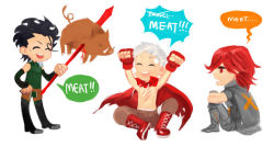 Rule 34 | 3boys, ahoge, atlus, black hair, boar, boots, cape, chibi, crossover, diarmuid ua duibhne (fate), diarmuid ua duibhne (lancer) (fate), digital devil saga, drooling, fate/zero, fate (series), gae dearg (fate), heat (dds), magatsumagic, male focus, midorikawa hikaru, mole, mole under eye, multiple boys, persona, persona 3, persona 4: the ultimate in mayonaka arena, polearm, red eyes, red hair, sanada akihiko, scar, shin megami tensei, spear, type-moon, voice actor connection, weapon, white hair, x x
