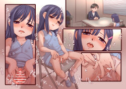 1boy 1girl bar_censor censored clothing_aside dress female_masturbation loli masturbation multiple_girls naoki_(shibu_asa_ryo) original panties panties_aside pussy spread_pussy underwear