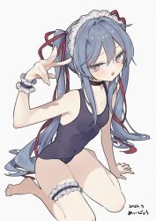 1girl character_request competition_swimsuit highres looking_at_viewer mimelond one-piece_swimsuit simple_background smile swimsuit tagme
