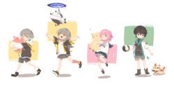 Rule 34 | 2134twone, 2boys, 2girls, :3, aged down, ball, brown hair, caelus (honkai: star rail), chinese commentary, dan heng (honkai: star rail), diting (honkai: star rail), green eyes, grey hair, holding, holding ball, holding stuffed toy, honkai: star rail, honkai (series), march 7th (honkai: star rail), multicolored eyes, multiple boys, multiple girls, pink hair, short hair, stelle (honkai: star rail), stuffed animal, stuffed toy, teddy bear, trailblazer (honkai: star rail), trotter (honkai: star rail), tuskpir (honkai: star rail), white background, yellow eyes
